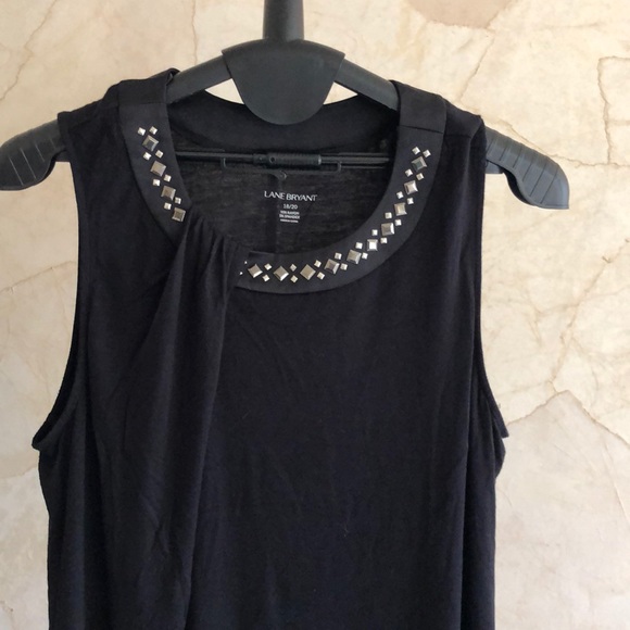 asymmetrical black studded plus size tunic - Picture 2 of 6